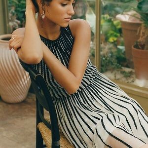 NEW-Martinique Halter Dress Stitched embellishment